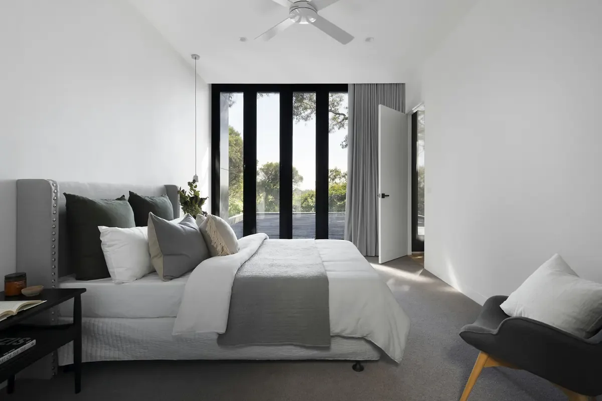 Lake-view living room