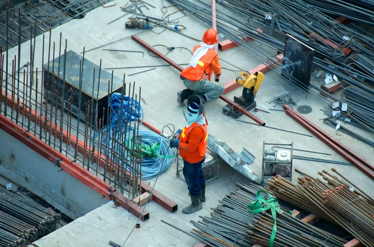 Reinforcement work on site