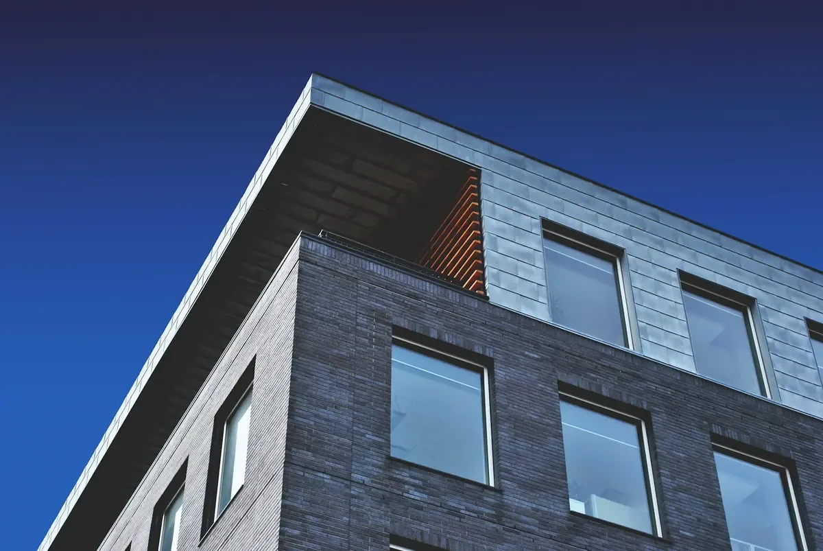 Brick and steel facade detail